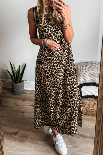 Leopard Sleeveless Midi Dress